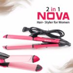 NOVA Catok Rambut Mini 2IN1 NHC-2009 Alat Pelurus & Curly Straightener Beauty Set Pria Wanita