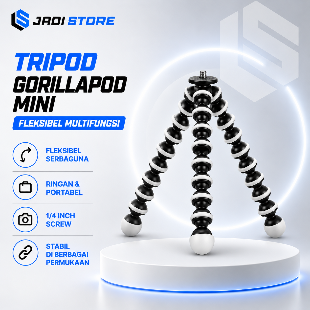 Gorillapod Kecil Flexible Tripod HP Kamera DSLR 1/4 Screw Fleksibel Multifungsi untuk Smartphone dan Kamera dengan Kaki Dapat Ditekuk Diputar 360 Derajat - Gambar 6