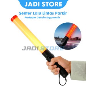 VANSTAR Tongkat Lalin Polisi Satpam Juru Parkir Panjang Kurus 53cm Senter Pengatur Lalu Lintas Lampu Merah Nyala Kedip Alat Bantu Parkir Touring Malam Dilengkapi Tali Pegangan Baterai C 2pcs - Gambar 4
