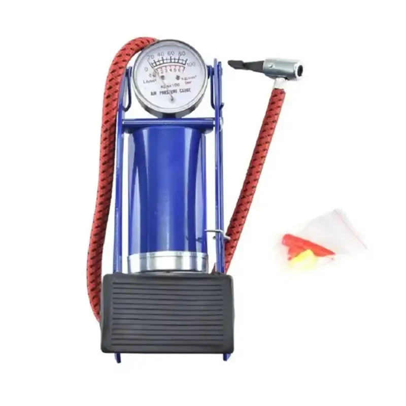 Pompa Angin Kaki Injak Foot Pump Multifungsi untuk Ban Mobil Motor Sepeda Balap Fixie Bola Basket Sepak dan Balon Dilengkapi Manometer 0-100 PSI serta 3pcs Adaptor Serbaguna - Gambar 6