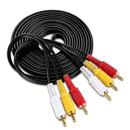 Kabel RCA 3 Male to 3 RCA Male 3 Meter Audio Video AV Merah Putih Kuning untuk TV DVD Player Media Player Speaker Aktif Amplifier Receiver Parabola Home Theater Stereo Kabel Tebal Serat Tembaga - Gambar 8