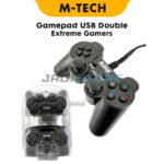 M-Tech Gamepad Joystick USB Double Hitam Stick PS PC Laptop Original Controller Dual Getar Plug and Play Kompatibel Windows Android TV Emulator PES FIFA GTA Desain Ergonomis Kuat Tahan Lama