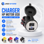Charger Motor USB Waterproof Saklar On Off Casan HP Di Motor Anti Air Cas HP Motor Universal Untuk Ojek Online Gojek Grab Aki Motor Praktis Aman Tidak Bikin Aki Tekor High Quality Awet Alat Cas Smartphone Di Motor Aksesoris Motor Touring Lengkap