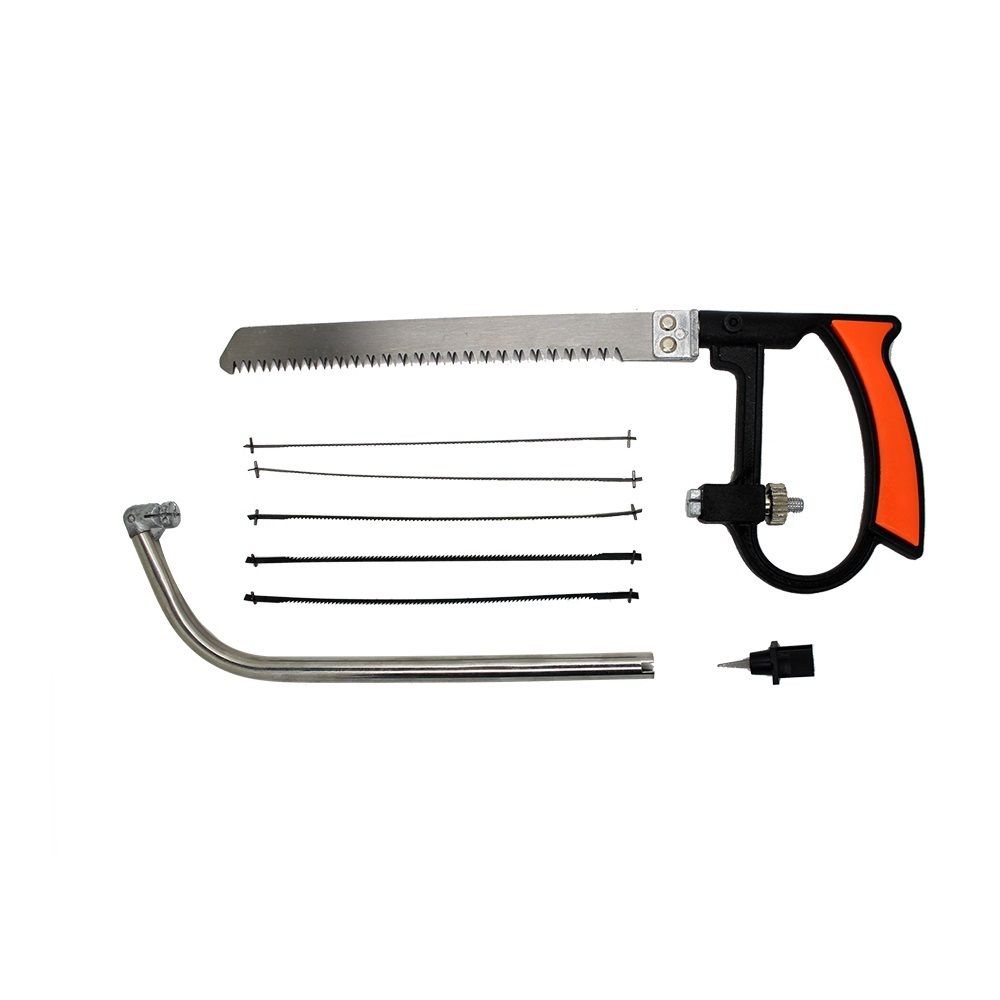 MAGIC SAW Gergaji Tangan Multifungsi 3 Way Blade Set Manual untuk Kayu Besi Logam PVC Paralon Bambu Aluminium Paku Tali Tambang Kaca Keramik Mata Gergaji Carbon Steel HA103A Lentur Kuat 3 Posisi Frame Chrome - Gambar 5