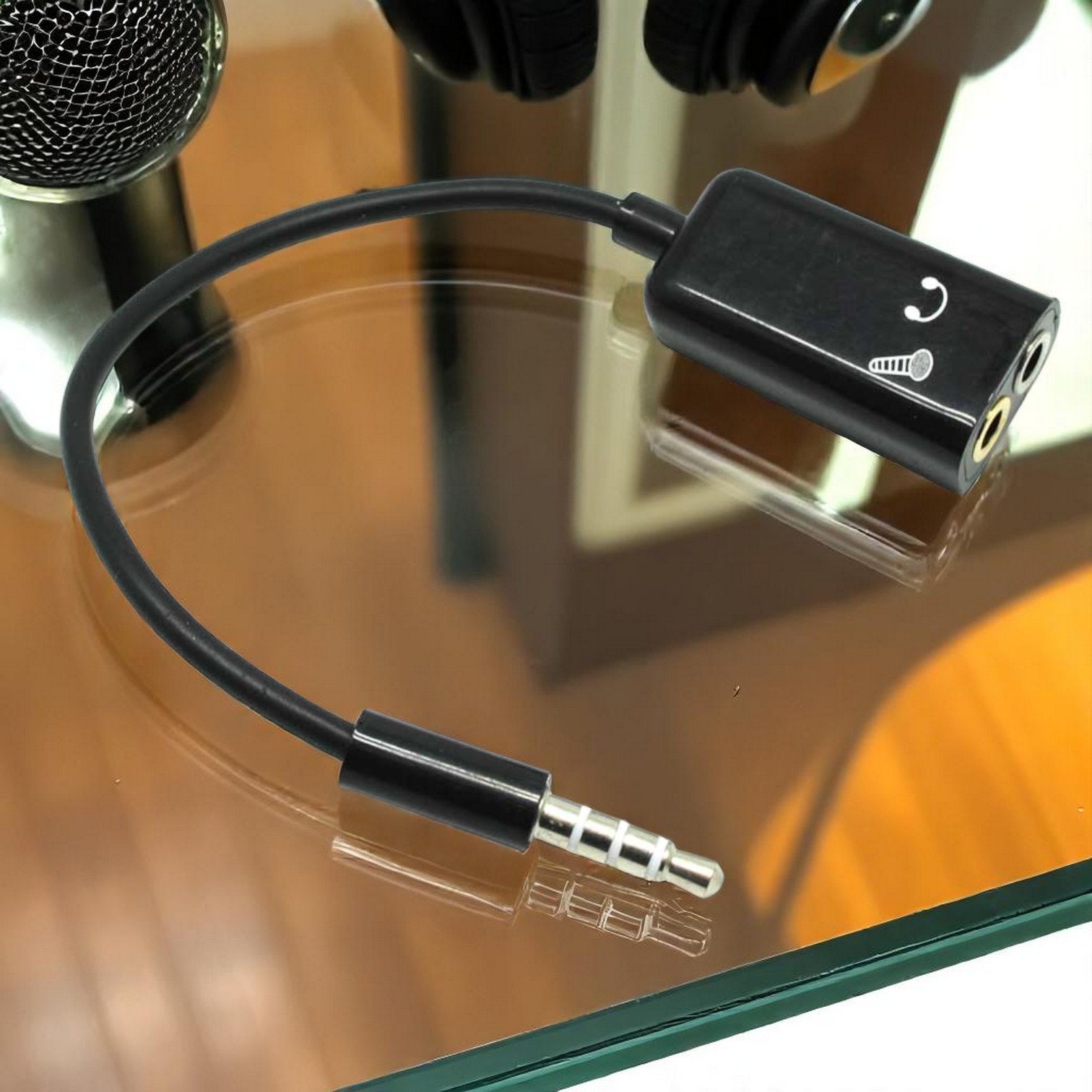 Taffware Kabel Audio Splitter 3.5mm Male ke 2x3.5mm Female FA297 16cm Adapter Headphone Mic Headset 2 in 1 Gold Plated untuk Laptop PC Smartphone HP Tablet Port Audio Jack Audio dan Microphone - Gambar 6