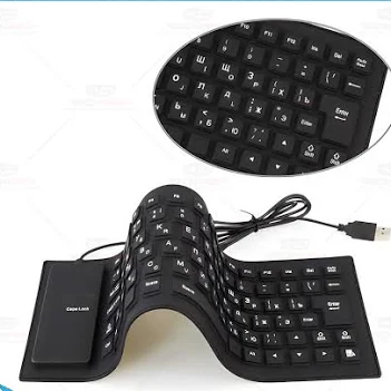Keyboard Fleksibel Lipat Anti Air Silicone Portable USB, Keyboard Gulung Tahan Air Mudah Dibersihkan untuk Laptop Komputer PC Notebook, Keyboard Elastis Ringkas untuk Kantor Sekolah Gaming - Gambar 5