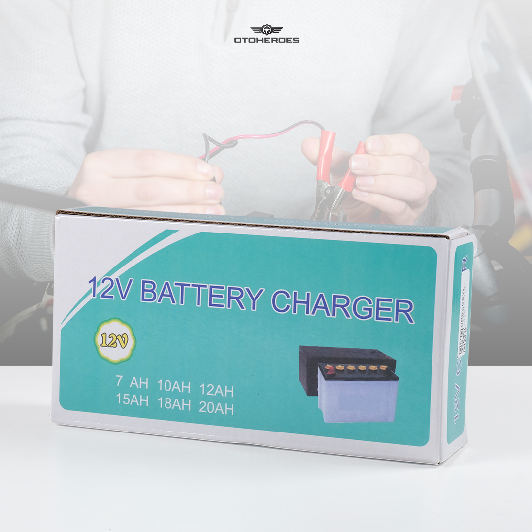 OTOHEROES Charger Aki Mobil Motor Portable 12V 2A Intelligent Battery Charger Alat Cas Aki Kering Basah Otomatis UD12 Pemelihara Baterai Kendaraan Maintenance Charger Proteksi Konslet Aman Praktis Awet Alat Perkakas Otomotif Emergency Kit Aki Tekor - Gambar 8