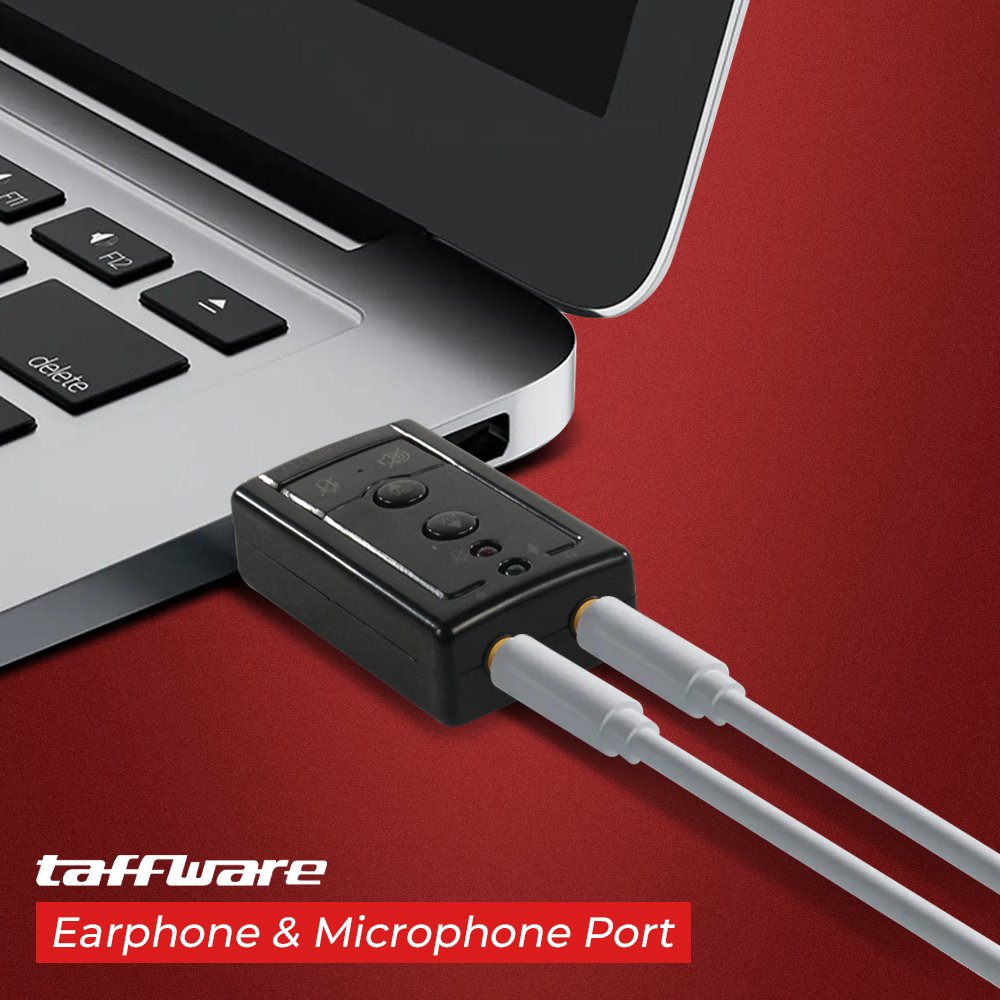 Taffware TC-03 Sound Card USB External 7.1 Channel Adapter Audio USB 2.0 3.5mm Mic Speaker Jack C-Media CM108 Plug and Play Portable dengan Volume Mute untuk PC Komputer Laptop Notebook Headset Earphone - Gambar 9