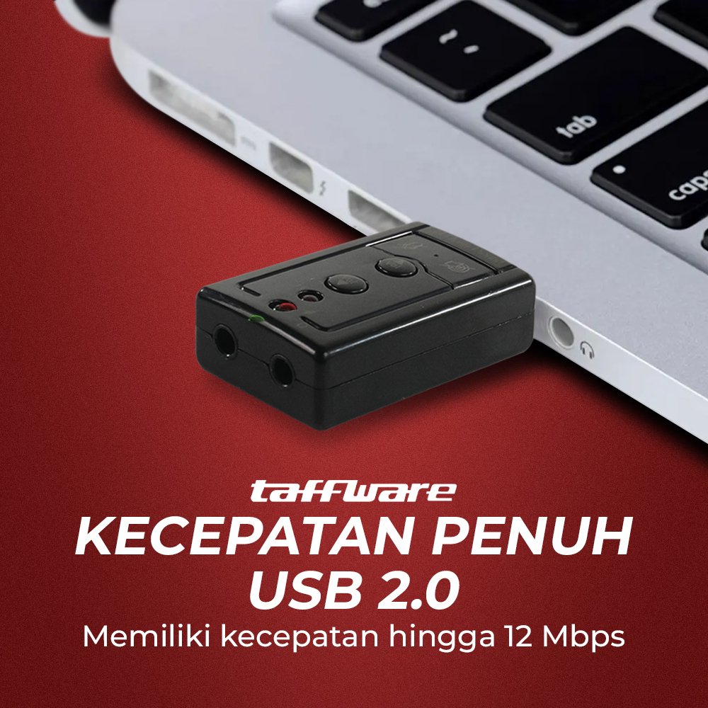 Taffware TC-03 Sound Card USB External 7.1 Channel Adapter Audio USB 2.0 3.5mm Mic Speaker Jack C-Media CM108 Plug and Play Portable dengan Volume Mute untuk PC Komputer Laptop Notebook Headset Earphone - Gambar 8