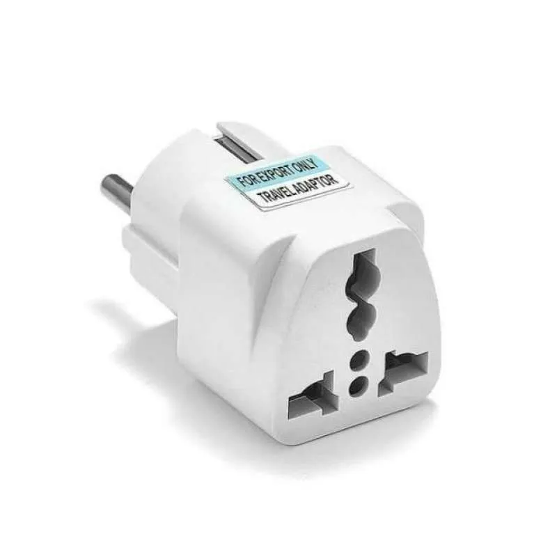 EELIC STR-308 Steker Stop Kontak Adapter Colokan Listrik Kaki 3 ke 2 EU Plug 10A 250V Putih Tembaga Kuningan Anti Konsleting Casing Plastik Tahan Lama untuk Charger HP dan Peralatan Elektronik Rumah - Gambar 4