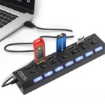 USB HUB 7 Port Saklar USB 2.0 High Speed ON OFF