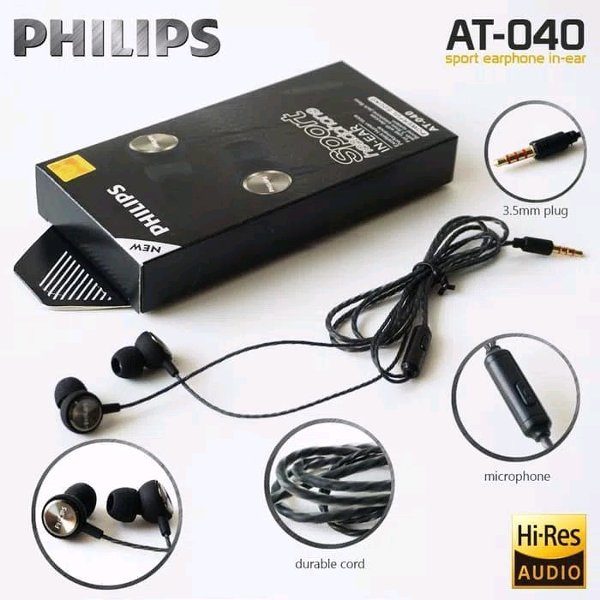 Headset Philips AT-040 Powerfull Sound & Full Bass