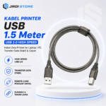 Kabel Printer USB 1.5 Meter 1.5M 1.5 M USB 2.0 High Speed untuk Epson L3110 Canon IP2770 HP Printer ke Laptop PC Kabel Data Transparan dengan Ferrite Core Penguat Sinyal Transfer Data Universal Durable