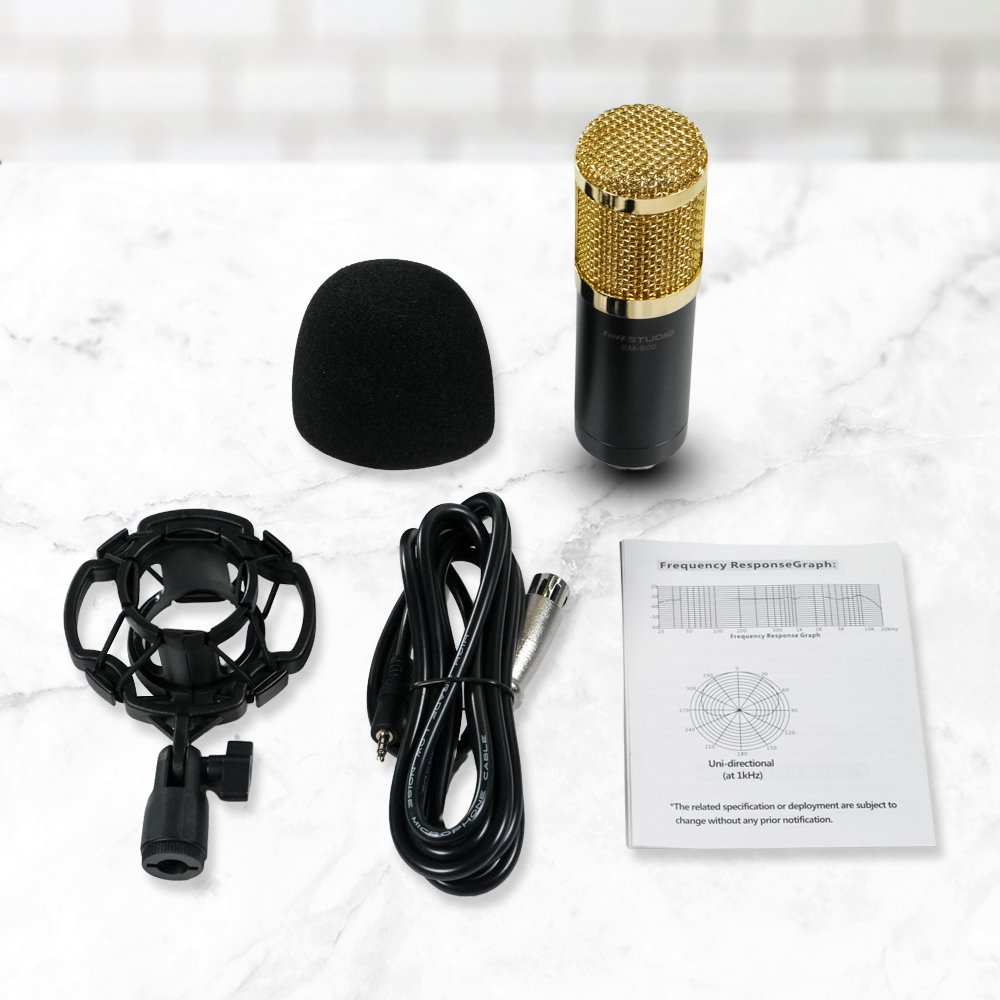 TaffSTUDIO BM-800 Mikrofon Kondenser XLR Condenser Microphone Set Shockproof Mount Mic Studio Rekaman Podcast Streaming Youtube Gaming Karaoke Smule Live Suara Jernih Anti Noise High Sensitivity Perlengkapan Alat Musik Vlog Audio Profesional Murah - Gambar 11