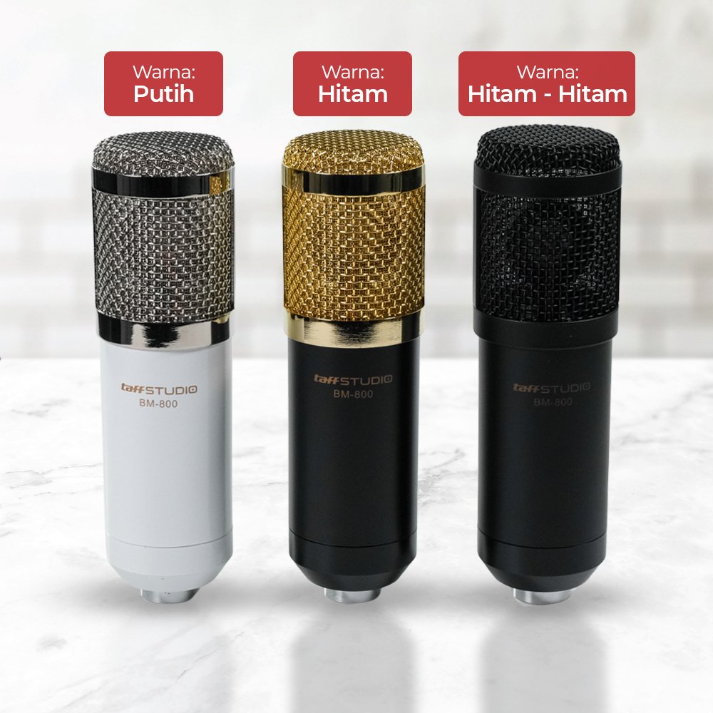 TaffSTUDIO BM-800 Mikrofon Kondenser XLR Condenser Microphone Set Shockproof Mount Mic Studio Rekaman Podcast Streaming Youtube Gaming Karaoke Smule Live Suara Jernih Anti Noise High Sensitivity Perlengkapan Alat Musik Vlog Audio Profesional Murah - Gambar 10