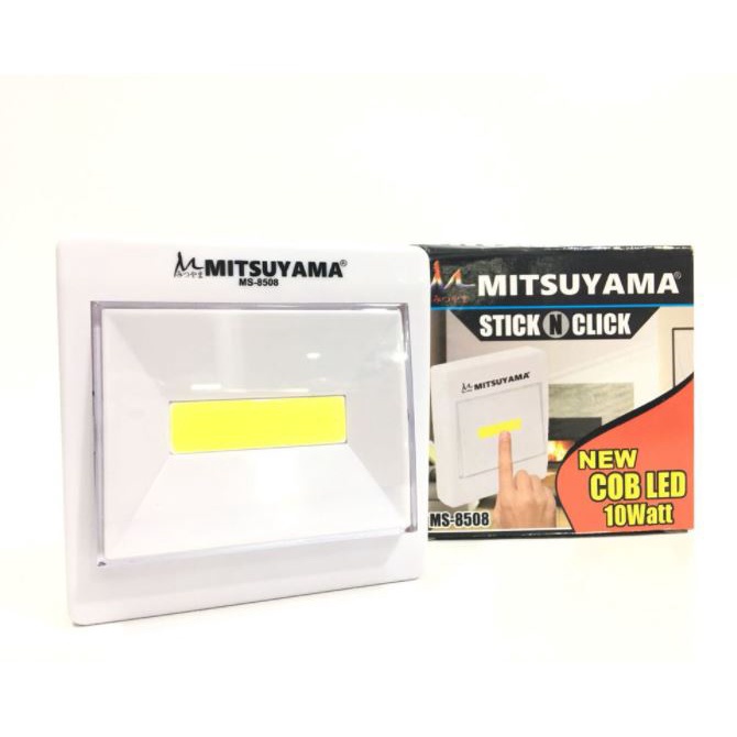 MITSUYAMA MS-8508 Lampu Tempel Emergency COB LED 10W Stick N Click Senter Dinding Tanpa Kabel Portable Penerangan Kamar Tidur Lemari Dapur Bagasi Mobil Gudang Wastafel Praktis Sangat Terang Hemat Baterai Saklar On Off Aksesoris Rumah Tangga Serbaguna - Gambar 5