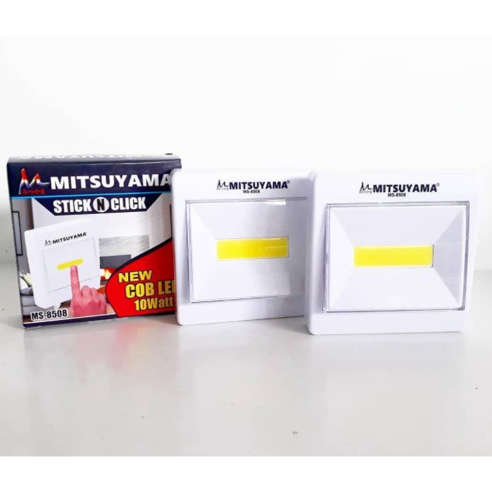 MITSUYAMA MS-8508 Lampu Tempel Emergency COB LED 10W Stick N Click Senter Dinding Tanpa Kabel Portable Penerangan Kamar Tidur Lemari Dapur Bagasi Mobil Gudang Wastafel Praktis Sangat Terang Hemat Baterai Saklar On Off Aksesoris Rumah Tangga Serbaguna - Gambar 3