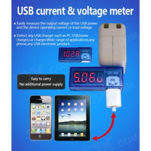 KEWEISI USB Charger Doctor Multimeter Digital Ampere Meter Voltmeter Pengukur Tegangan Listrik Arus DC Tester Kualitas Kabel Data Charger HP Powerbank Akurat LCD Display Multi Tester Alat Cek Kesehatan Baterai Smartphone Praktis Material Awet - Gambar 5