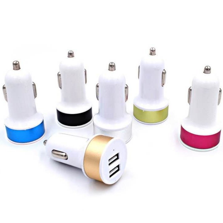 Charger Mobil 2 Port USB Car Adapter Dual Output 2.1A + 1A DC 12V-24V untuk Smartphone, HP, Tablet dan Perangkat Elektronik, USB Car Charger Kompatibel Colokan Mobil Bulat Kotak - Gambar 8