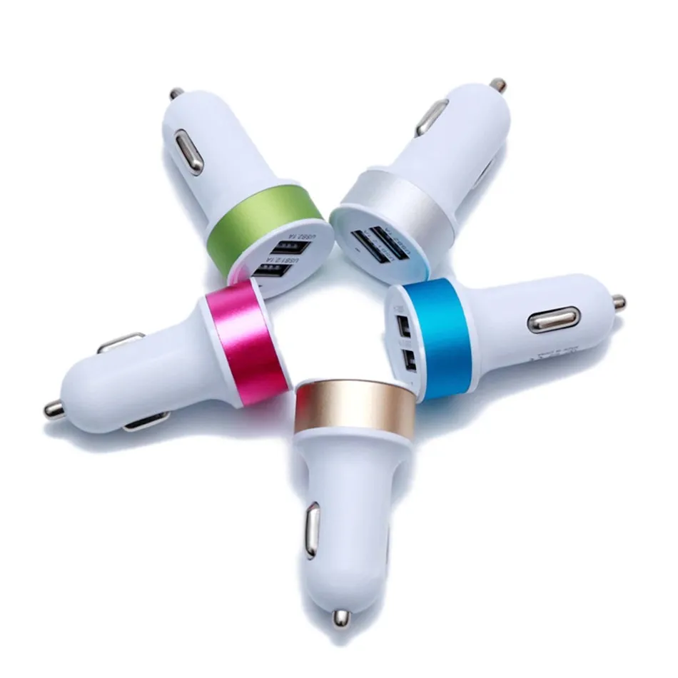 Charger Mobil 2 Port USB Car Adapter Dual Output 2.1A + 1A DC 12V-24V untuk Smartphone, HP, Tablet dan Perangkat Elektronik, USB Car Charger Kompatibel Colokan Mobil Bulat Kotak - Gambar 7