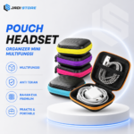 Pouch Headset Tas Kecil Multifungsi Organizer Earphone Charger Kabel Data Hardcase EVA Carbon Case Penyimpanan Aksesoris Handphone Dompet Koin Mini Travel Portable Anti Tekan Pelindung Gadget Rapi Awet