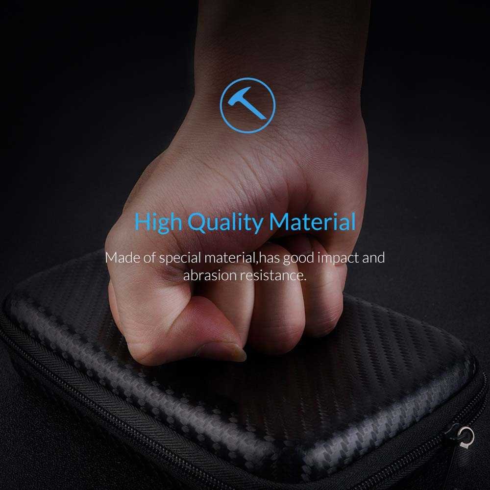 Taffware Kotak Penyimpanan Hard Disk HDD EVA Case 2.5 Inch C6963 Black Harddisk External Organizer Travel Case untuk Kabel Data Charger Earphone Powerbank Flashdisk Memory Card Tas Gadget Anti Benturan Motif Carbon - Gambar 5