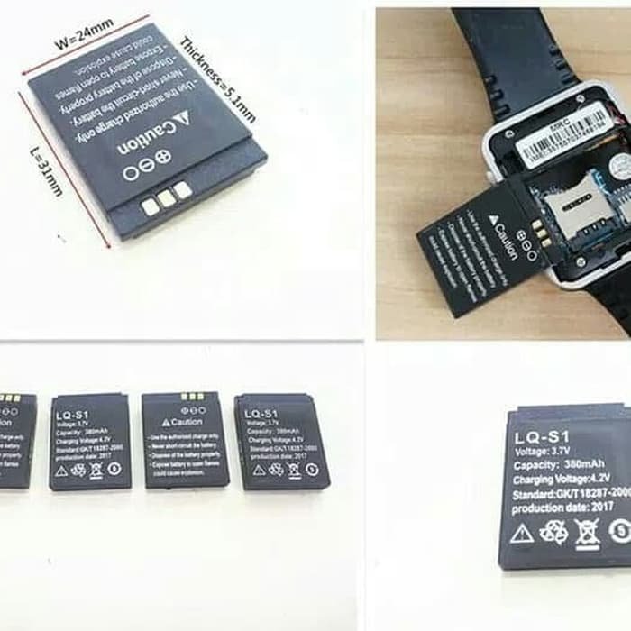 Baterai Smartwatch LQ-S1 LQS1 DZ09 A1 V8 U9 X6 Q18 M26 MITO 555 Batere Jam Tangan HP Android Lithium Ion Rechargeable Pengganti Kualitas Original Awet Stabil Ukuran Presisi Kompatibel Berbagai Tipe Smart Watch Suku Cadang Penambah Daya Praktis Murah Terlaris - Gambar 2