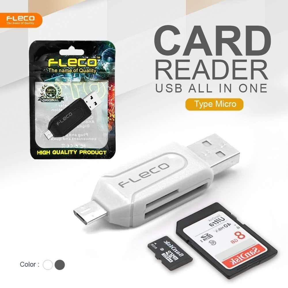 Fleco OTG Card Reader Micro USB 3 in 1 Card reader Micro SD T-Flash SD Memory Card Adapter Untuk Android Smartphone PC Laptop Windows Mac OS Plug and Play Tanpa Power Eksternal Support OTG Data Transfer - Gambar 6