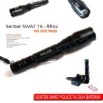 Senter 2 Baterai Police Swat 2 Senter Led Cree XM-L T6 12000 LM 2 Baterai Batere Batre