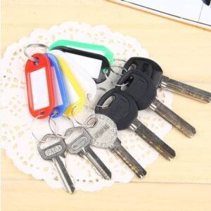 Gantungan Kunci Label Nama Warna Warni Key Ring Tag Name Identification Label Penanda Kunci Rumah Kantor Motor Koper Tas Sekolah Anak Plastik Mika Tebal Kuat Praktis Tulisan Tidak Mudah Luntur Alat Organiser Kunci Murah Berkualitas Awet - Gambar 5