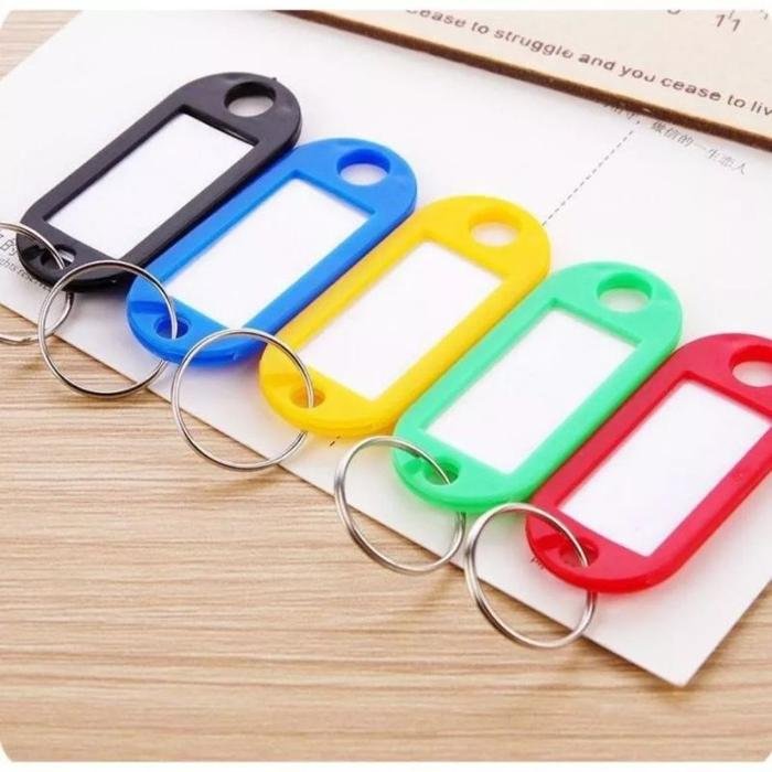Gantungan Kunci Label Nama Warna Warni Key Ring Tag Name Identification Label Penanda Kunci Rumah Kantor Motor Koper Tas Sekolah Anak Plastik Mika Tebal Kuat Praktis Tulisan Tidak Mudah Luntur Alat Organiser Kunci Murah Berkualitas Awet - Gambar 8