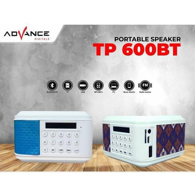 Advance TP600BT Speaker Bluetooth Portable Seri Batik Speaker Aktif Mini dengan Remote Control, FM Radio, USB dan Micro SD, Baterai Rechargeable, Suara Jernih Bertenaga untuk Rumah, Meja Kerja dan Bepergian - Gambar 7