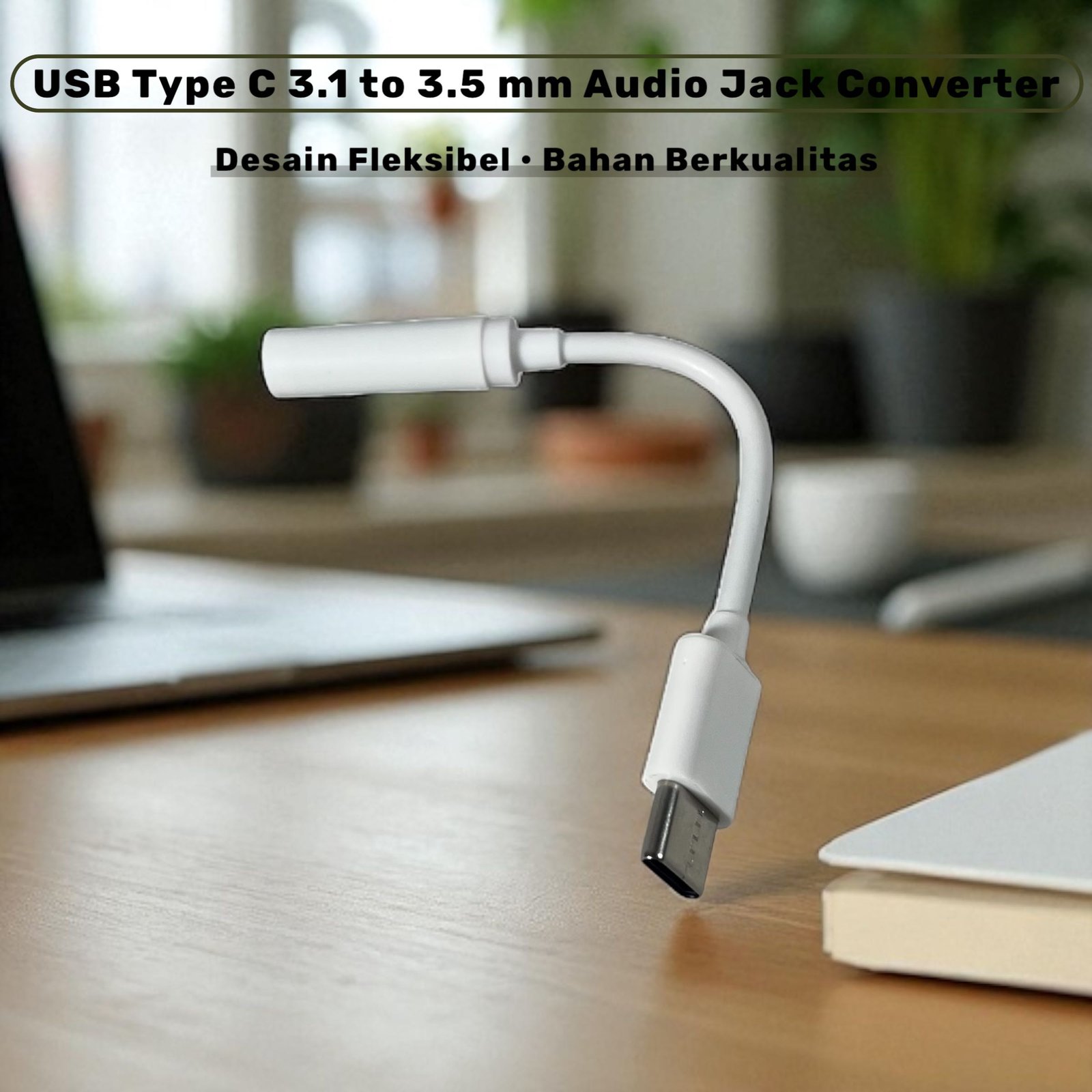 TaffSTUDIO L41 Kabel USB Type C to 3.5mm Audio Jack Converter 10cm AUX Adapter Female untuk HP Smartphone Laptop Earphone Headset Speaker Musik dan Panggilan, Kompatibel Perangkat USB-C yang Mendukung Audio - Gambar 5