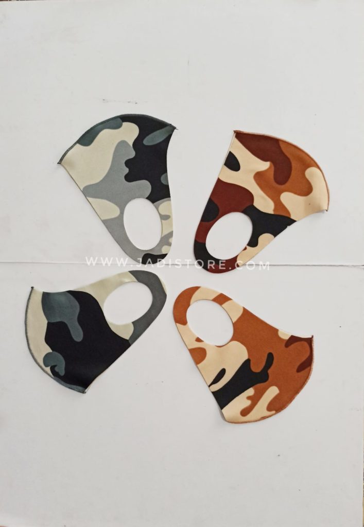  Masker  Korea Motif  Army  Bahan Scuba  Bisa Dicuci Masker  