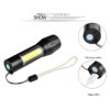 ABS Senter Mini LED Senter LED USB Rechargeable Q5 + COB 2300 Lumens - Gambar 3