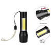 ABS Senter Mini LED Senter LED USB Rechargeable Q5 + COB 2300 Lumens - Gambar 4