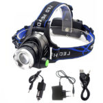 TaffLED High Power Headlamp LED Cree XML T6 1 LED 500 Lumens dengan Charger 568D Senter Kepala LED Terang Headlight Outdoor Lampu Kepala Rechargeable Lampu Kepala Cree XML T6 Headlamp LED Super Terang Lengkap dengan Charger Lampu Kepala Camping Hiking Fishing