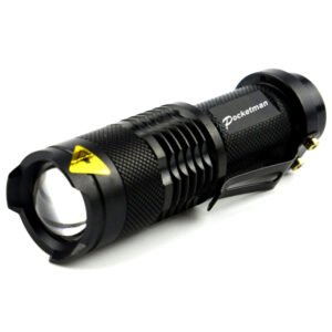 TaffLED Senter LED Flashlight 2000 Lumens Zoom Waterproof - Pocketman P1 - Black – Senter Mini LED Super Terang Pocketman P1 Waterproof Rechargeable Senter Outdoor Camping Hiking Portabel Kuat Tahan Air Lampu Saku Durable - Gambar 2