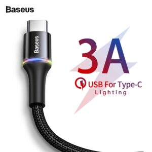 BASEUS Kabel Charger USB to Type C 3A Fast Charging Kabel Data 1 Meter Nilon Braided Aluminium Shell Pengisian Cepat Data Transfer Kompatibel Samsung Xiaomi Huawei Oppo Vivo Realme Poco Android Smartphone Tablet - Gambar 3