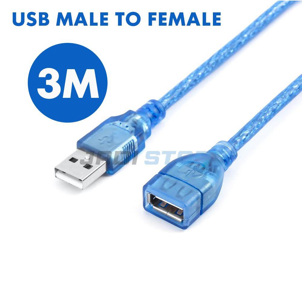 Kabel USB Male to Female 3 Meter Kabel USB M to F Kabel Perpanjangan USB 2.0 Extension Extention Kabel USB Male Female 3M Kabel USB Extender Untuk Hub Laptop PC Komputer Aksesoris Data Transfer Stabil Kualitas Bagus 3 Meter
