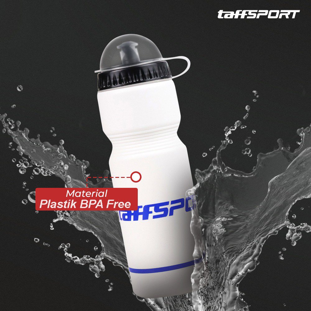 TaffSPORT Botol Minum Sepeda 730ml 30A11 Plastik BPA Free Dust Cover Tutup Anti Debu untuk Gowes Bersepeda Fitness Gym Holder Sepeda Botol Air Olahraga Desain Nyaman Digenggam Portable Reusable White - Gambar 6