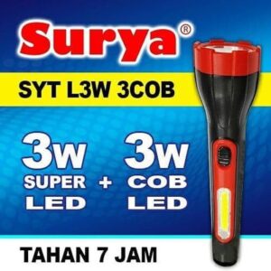 SURYA Senter LED SYT L3W 3 COB Lampu Emergency Rechargeable Senter Cas Isi Ulang Cahaya Terang Jarak Jauh Lampu Darurat Mati Lampu Kamar Tidur Ruang Tamu Camping Outdoor Desain Portable Ringan Material Tangguh Awet Harga Murah Bergaransi Resmi Surya - Gambar 4