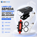 Paket Lampu LED Sepeda Rechargeable Set Lampu Depan dan Belakang USB Charging Lampu Sepeda Waterproof Super Terang Lampu Safety MTB Road Bike Sepeda Lipat Lampu Malam Kedip dan Sorot untuk Bersepeda Aman