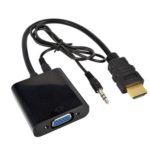 Adapter Converter Kabel HDMI to VGA with Port Audio Full HD 1080p