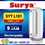 SURYA Senter LED SYT L101 Lampu Emergency Darurat Rechargeable Senter Cas Isi Ulang Cahaya Super Terang Awet Tahan Lama Portable Praktis Untuk Mati Lampu Kamar Tidur Ruang Tamu Camping Outdoor Perlengkapan Rumah Tangga Kualitas Premium Original