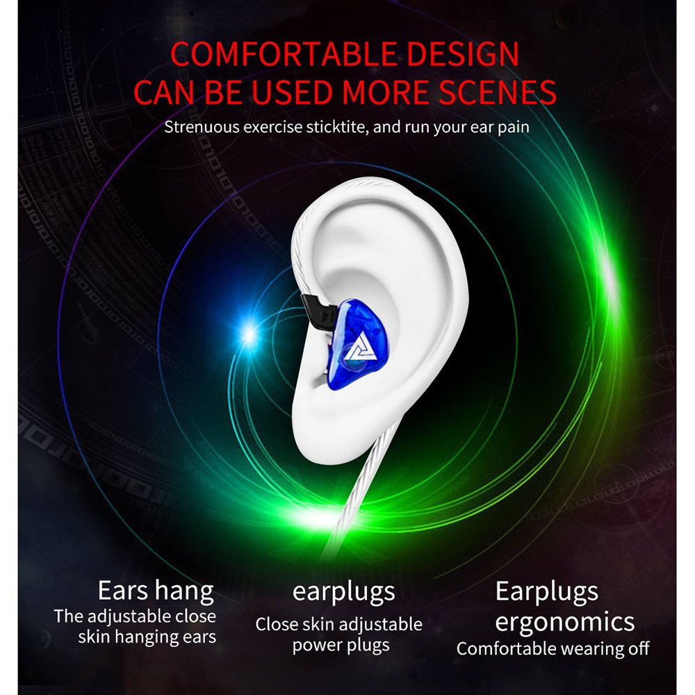 QKZ Earphone Kabel In Ear HiFi Noise Reduction 3.5mm Plug with Mic QKZ CK5 Headset Handsfree Stereo Super Bass Suara Jernih untuk Musik Gaming Universal HP Android Laptop PC Smartphone Red - Gambar 4