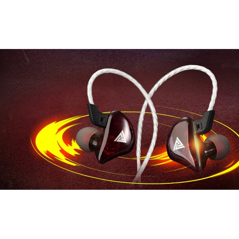 QKZ Earphone Kabel In Ear HiFi Noise Reduction 3.5mm Plug with Mic QKZ CK5 Headset Handsfree Stereo Super Bass Suara Jernih untuk Musik Gaming Universal HP Android Laptop PC Smartphone Red - Gambar 6