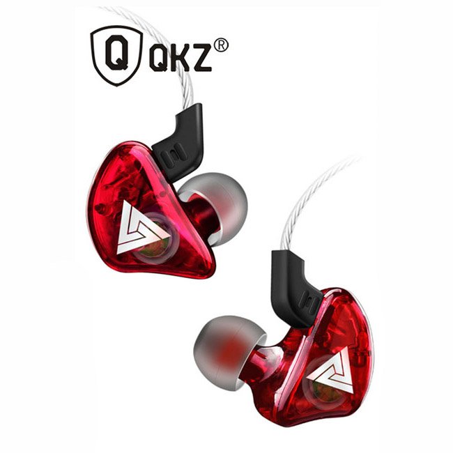 QKZ Earphone Kabel In Ear HiFi Noise Reduction 3.5mm Plug with Mic QKZ CK5 Headset Handsfree Stereo Super Bass Suara Jernih untuk Musik Gaming Universal HP Android Laptop PC Smartphone Red - Gambar 5