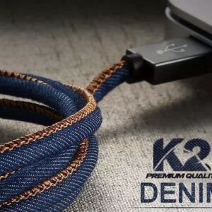 Denim Kabel Data USB-A to Type C 1 Meter Fast Charging 2.4A K2-C07 Charger & Sync Tahan Lama - Gambar 3