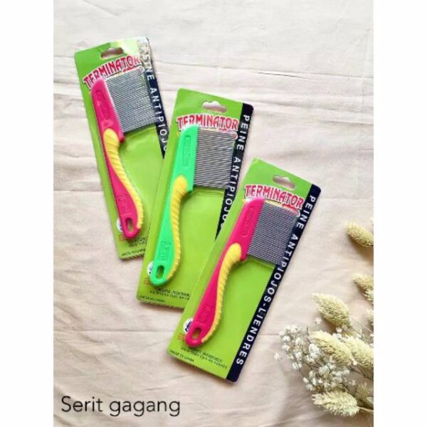 Sirtu Gagang Sisir Kutu Logam / Sisir Serit Gagang / Serit Ajaib Kutu Dan Ketombe - Gambar 2